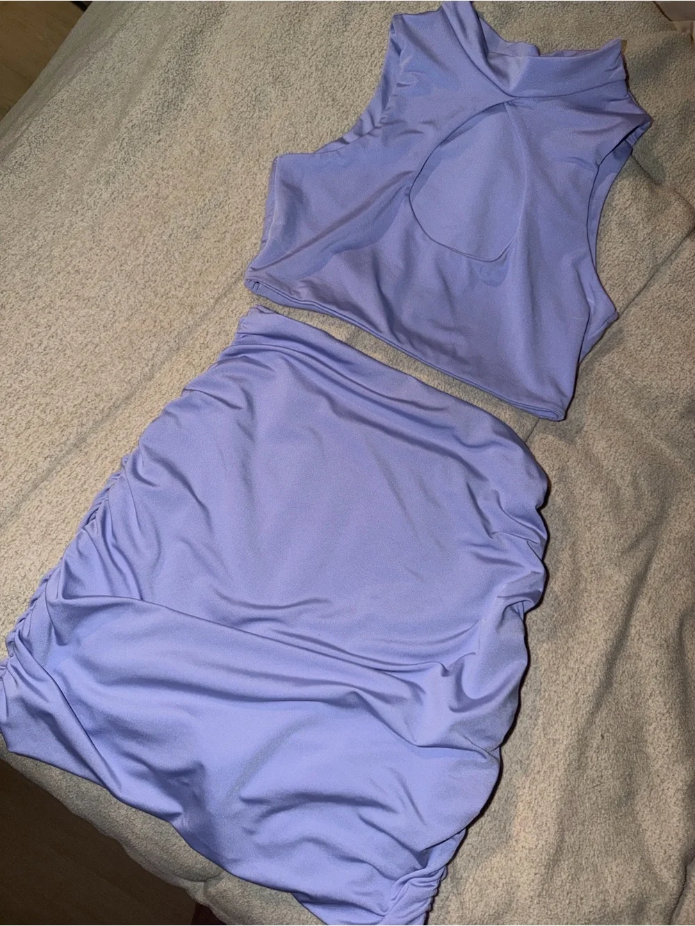 Lilac Ruched Mini Skirt - Women